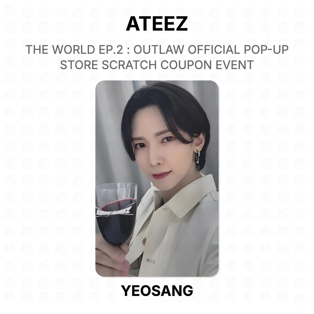 ATEEZ THE WORLD EP.2 : ОФИЦИАЛЬНЫЙ POP-UP СТОК OUTLAW СОБЫТИЕ С КУПОНАМИ-СКРЕТЧАМИ Официальная фотокарточка