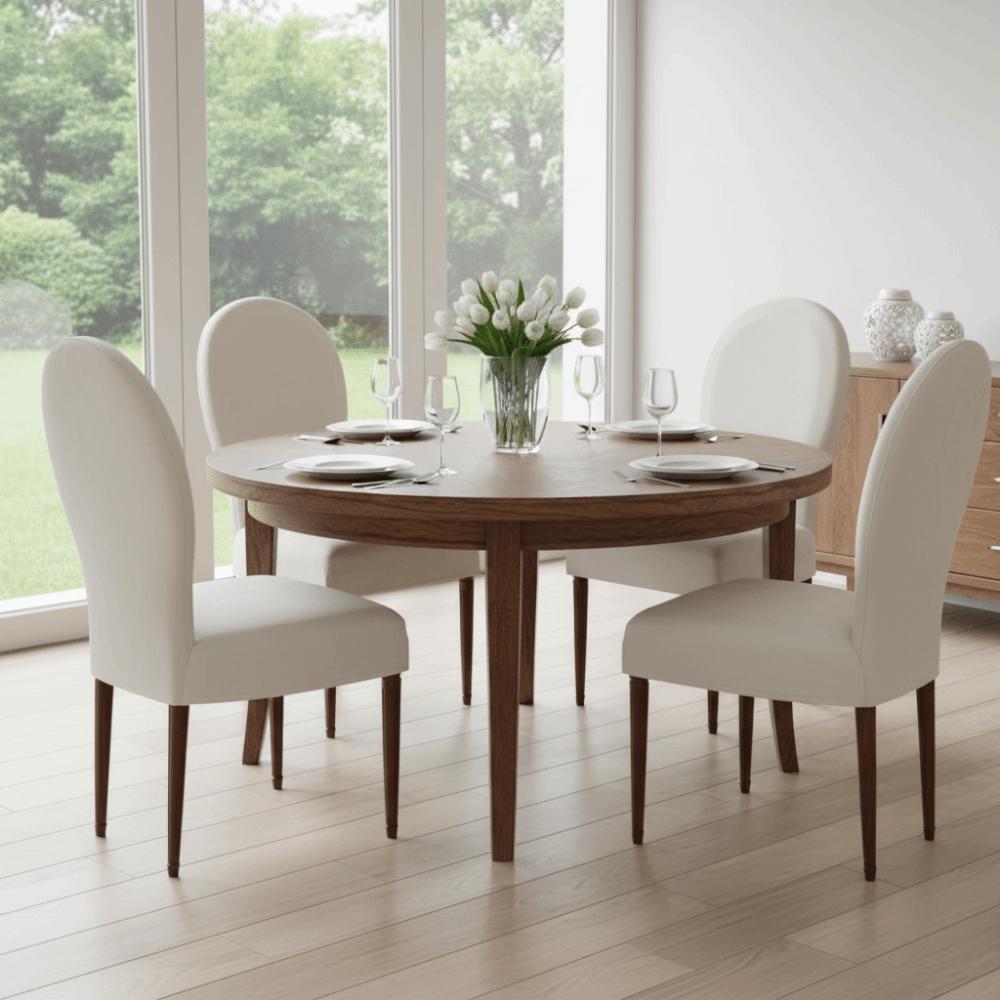 Thickened Velvet Round Back Dining Chair Cover Solid Color Protective Seat Case Hotel