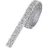 3 Yards Self Adhesive Rhinestones, Ribbon Roll Glitter Resin Diamond Ribbons Stickers Wrap Crystal Roll for DIY Arts Crafts,10mm