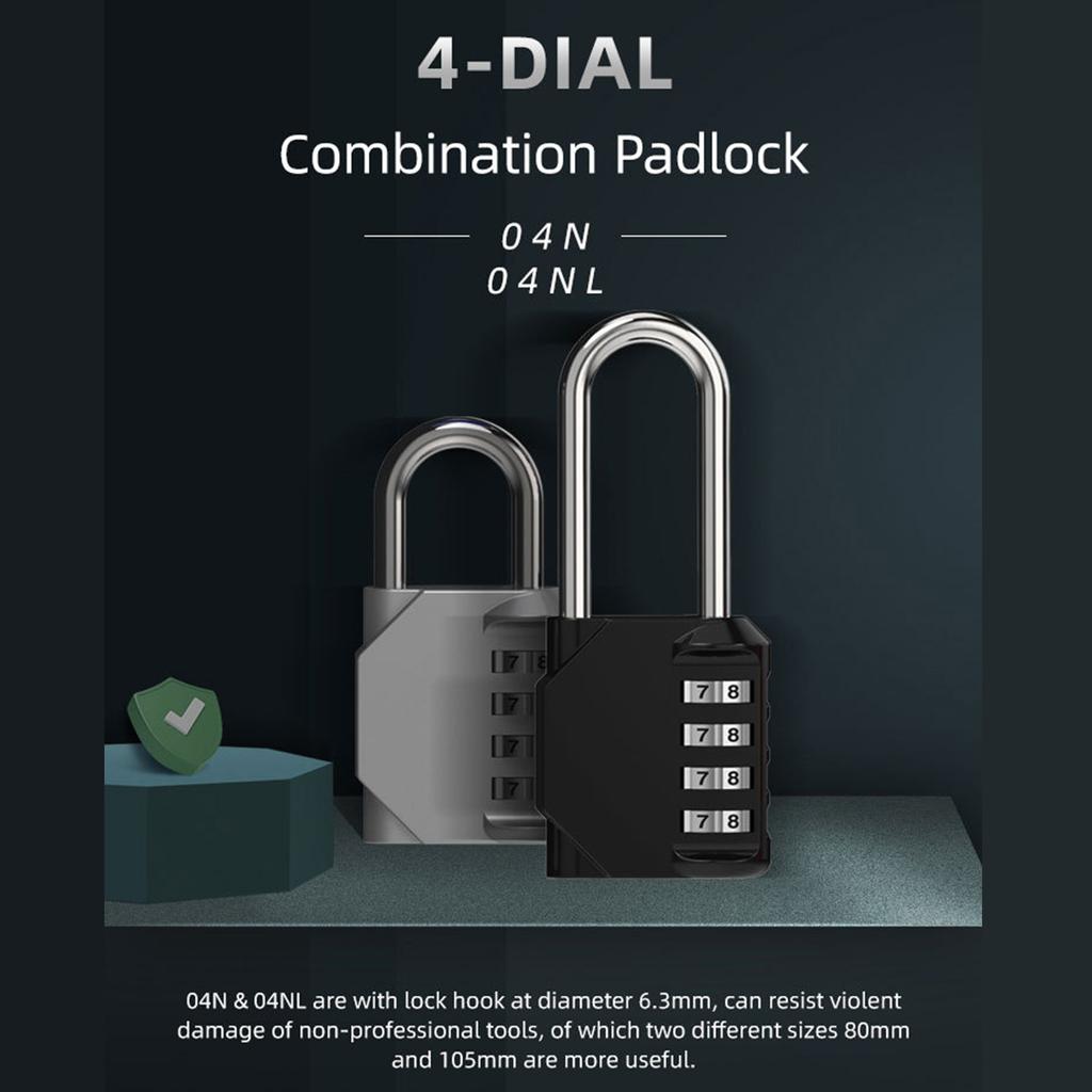 Большой четырехзначный механический замок для шкафа в спортзале, парольный замок, промышленный парольный замок для багажа, школьного спортзала на открытом воздухе