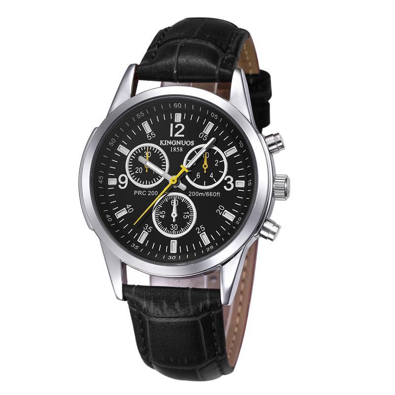 New Top Brand New Ultra-thin Three-eye Six-pin Steel Band Waterproof Watch Blue Light Glass Belt Men's Student Watch