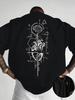 2026 New Creative Front and Rear Printed Pattern Round Neck Tshirt Pure Cotton Summer Trendy Fashion Short Sleeve Casual Top