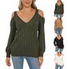 Women's Casual Fashion Comfortable Deep V Sexy Off-shoulder Loose Pullover Sweater Ladies Tops