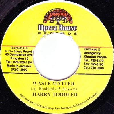 7-дюймовая пластинка HARRY TODDLER - Waste Matter NONE Opera House 2000 Ямайка Регги, Ска и Даб Б/у