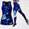 Blue Dream Butterfly Print Yoga Outfit for Women Fashion Workout Leggings Fitness Sports Casual Yoga Pants