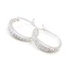 [E9232] - White 'Cristal Plénitude' Silver Hoop Earrings