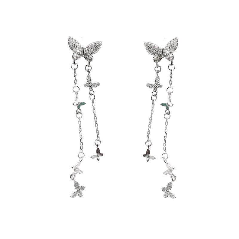 Серьги-кисточки в виде бабочек в супер-сказочном стиле. Крутые и высококачественные длинные серьги в стиле ниши.