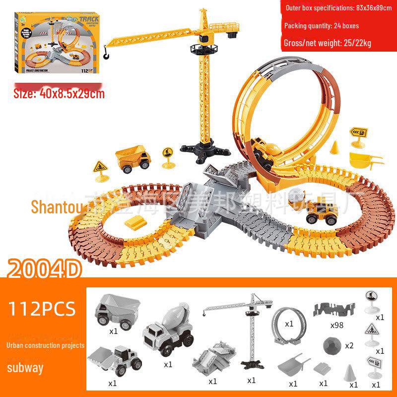 Электрическая игрушка-трековая трасса для динозавров с колесом обозрения для детей