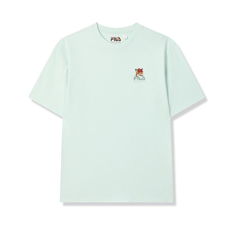 FILA x Maison Kitsune Little Fox T Shirt Unisex Light Verdant Green F11U529101F-LG