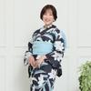 Kimono Yukata Heiko Obi 2 Piece Set Floral Pattern Yukata [Kyoto Yuzen] Women's (Navy (Lily))