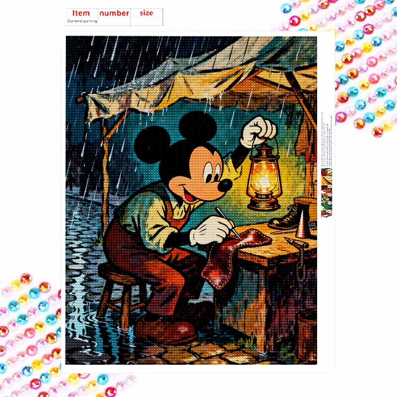 Disney 5D diamond painting set DIY handmade diamond painting art production Mickey Shoemaker at work diamond decorative painting