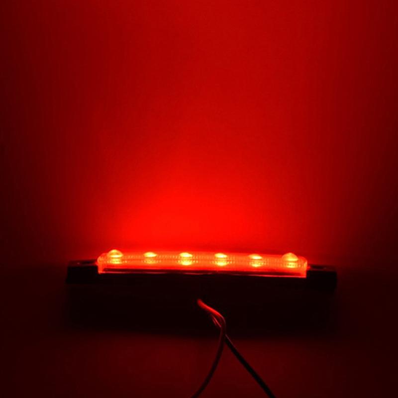 1 шт. Боковые габаритные огни для прицепа грузовика, габаритные огни, автомобильные тормоза, задние фонари, 6 светодиодов, 12 В/24 В, предупреждающая сигнальная лампа