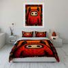 Red monster illustration art Print Bedding Set 1 Duvet Cover 2 Pillowcases for Adult and Children Luxury Gift Full Size