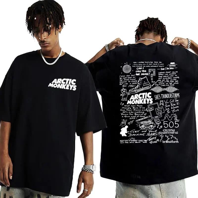 Винтажная футболка Favourite Worst Nightmare Футболка Arctic Monkeys 505 с принтом текстов песен для мужчин и женщин в стиле хип-хоп-панк свободного покроя