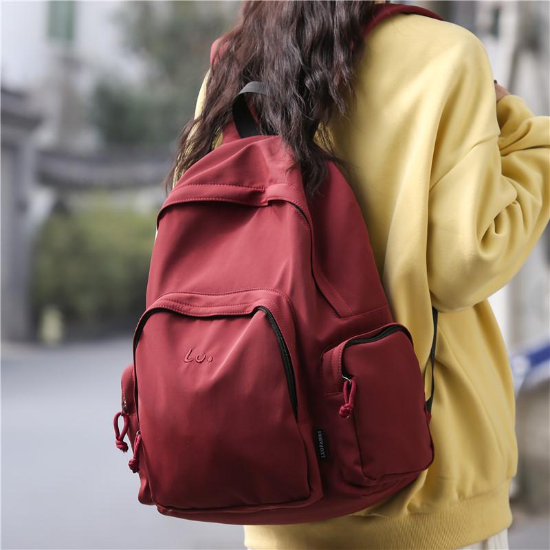 Сплошной цвет школьной сумки студентки рюкзак путешествия рюкзак