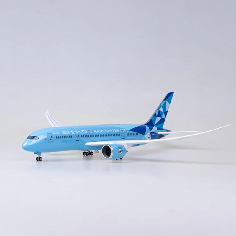 Реплика 1:157 Масштаб B787 787 Etihad Blue Airlines Самолет 47СМ Смола Пластик Сборная Модель Самолета Для Коллекции Интерьер