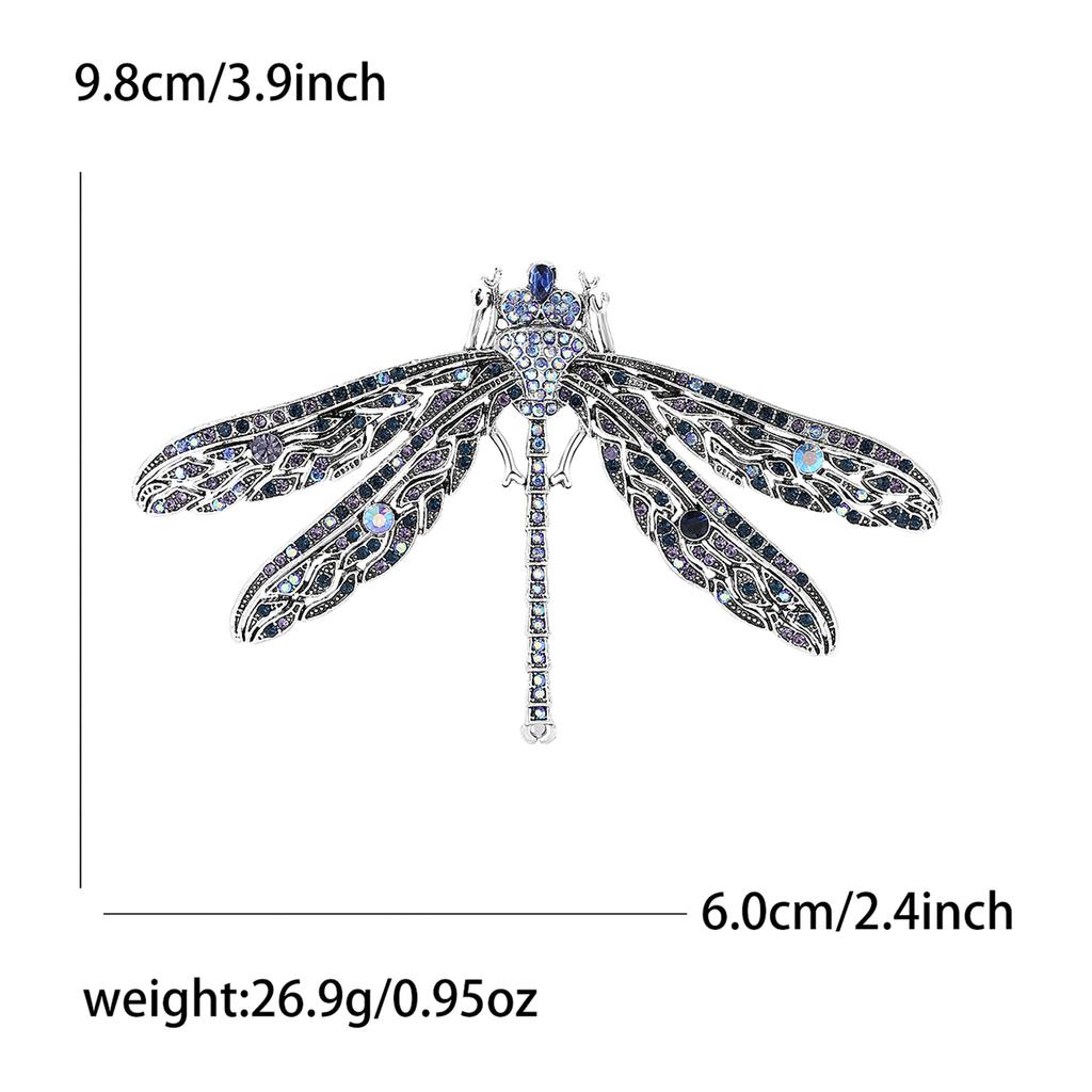Light Luxury Retro Alloy Rhinestone Dragonfly Brooch Exquisite And Versatile Women'S Suit Cardigan Corsage Jewelry Pin