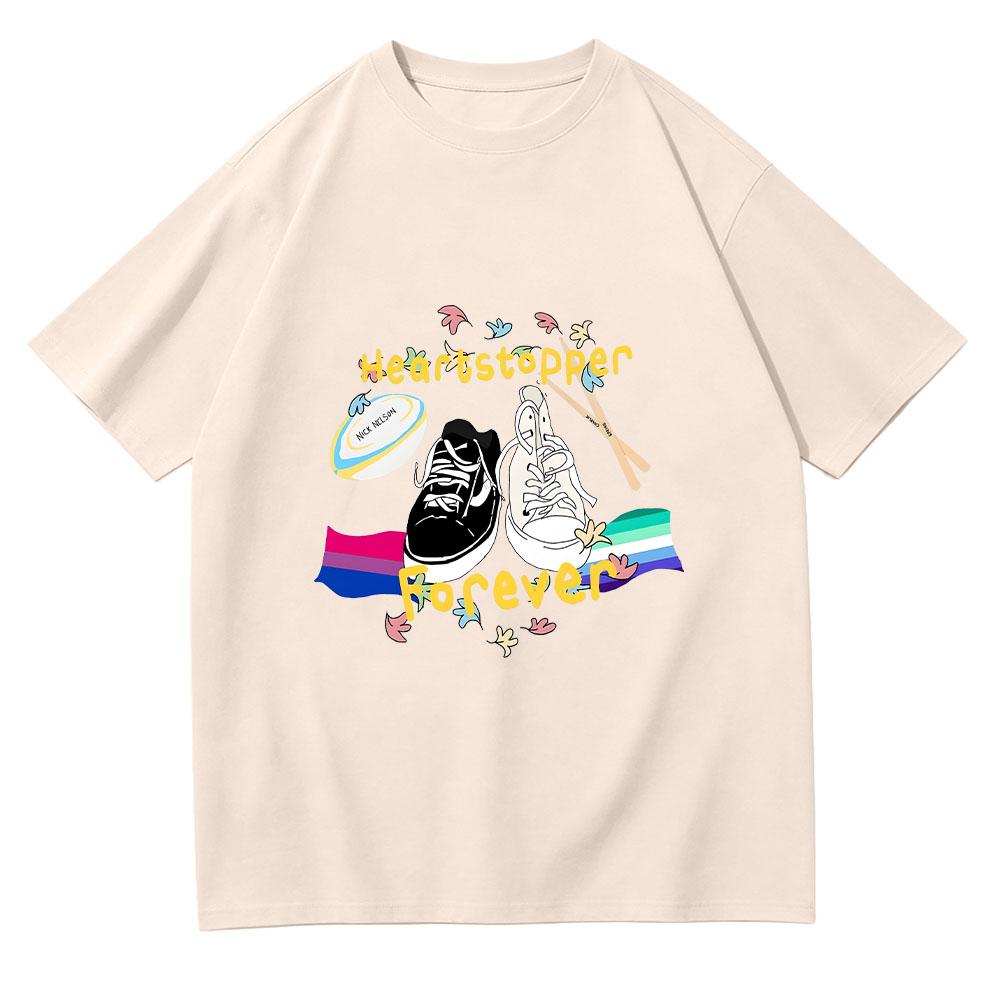 Heartstopper Forever Film 2026 Tshirt Heartstopper Forever Canvas Vintage Cartoon Print T-shirt Fashion Unisex Cotton Streetwear