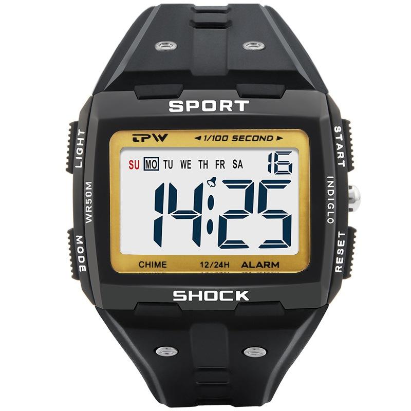 Digital Watch, Outdoor Sport Watch, 50M Waterproof Swimming Wristwatch, LED Men Watch