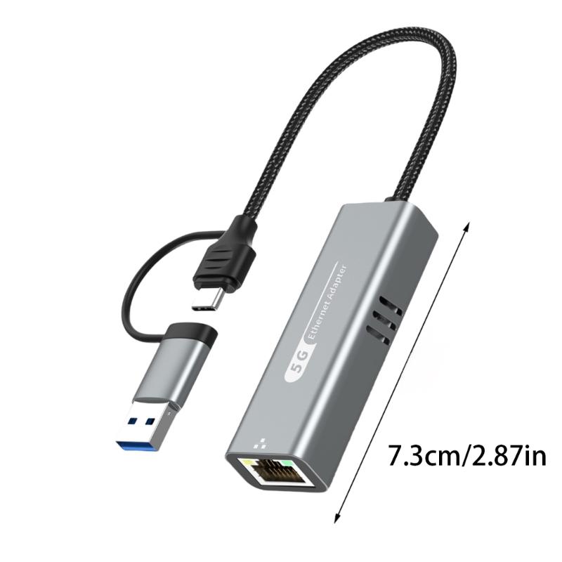 Высокоскоростной USB Type C к RJ45 адаптер 5000 Мбит/с Ethernet сетевые конвертеры для ноутбуков и настольных компьютеров