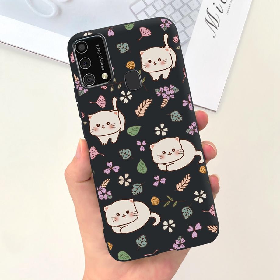 For Samsung M31 M21 2020 SM-M215F Case Ultra Soft Bumper Flower Cat Painting Housing On Smasung Galaxy M21 M 31 Funda Bumper