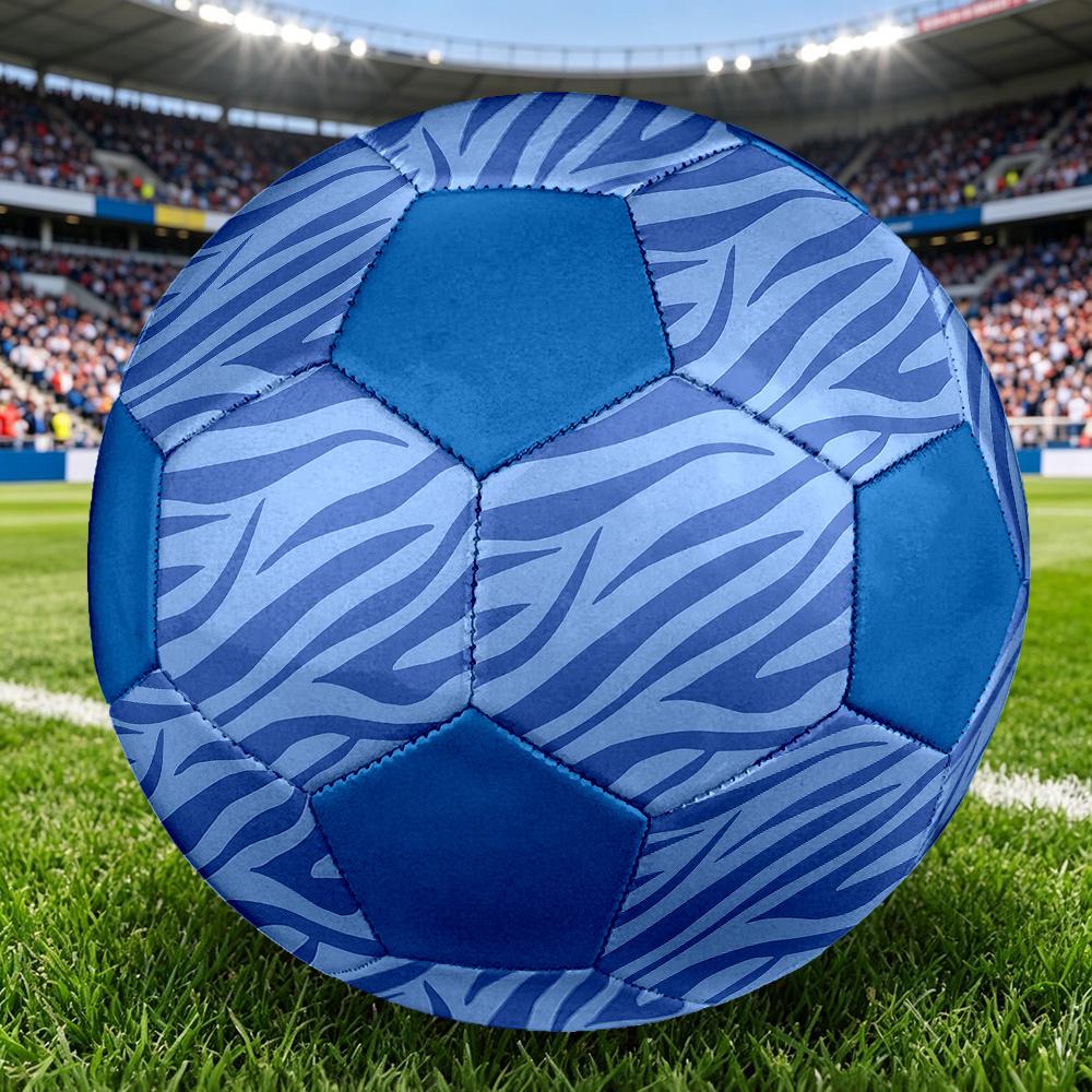 1PC Blue Zebra Stripes Soccer Ball Size 5 Football Machine Sewn Indoor/Outdoor Universal Football A1