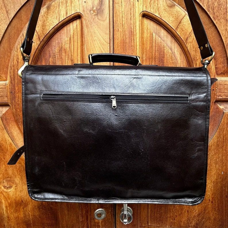 Handcrafted Black Men's Bag - Executive Briefcase Design