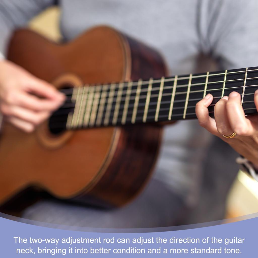 Uxcell Стержень для ремонта гитары, Анкерный стержень для гитары, Двусторонний стержень для гитары, Тонкий, 4 мм, с L-образным ключом, для ремонта инструментов, 380 мм, Черный, Упаковка из 4 штук