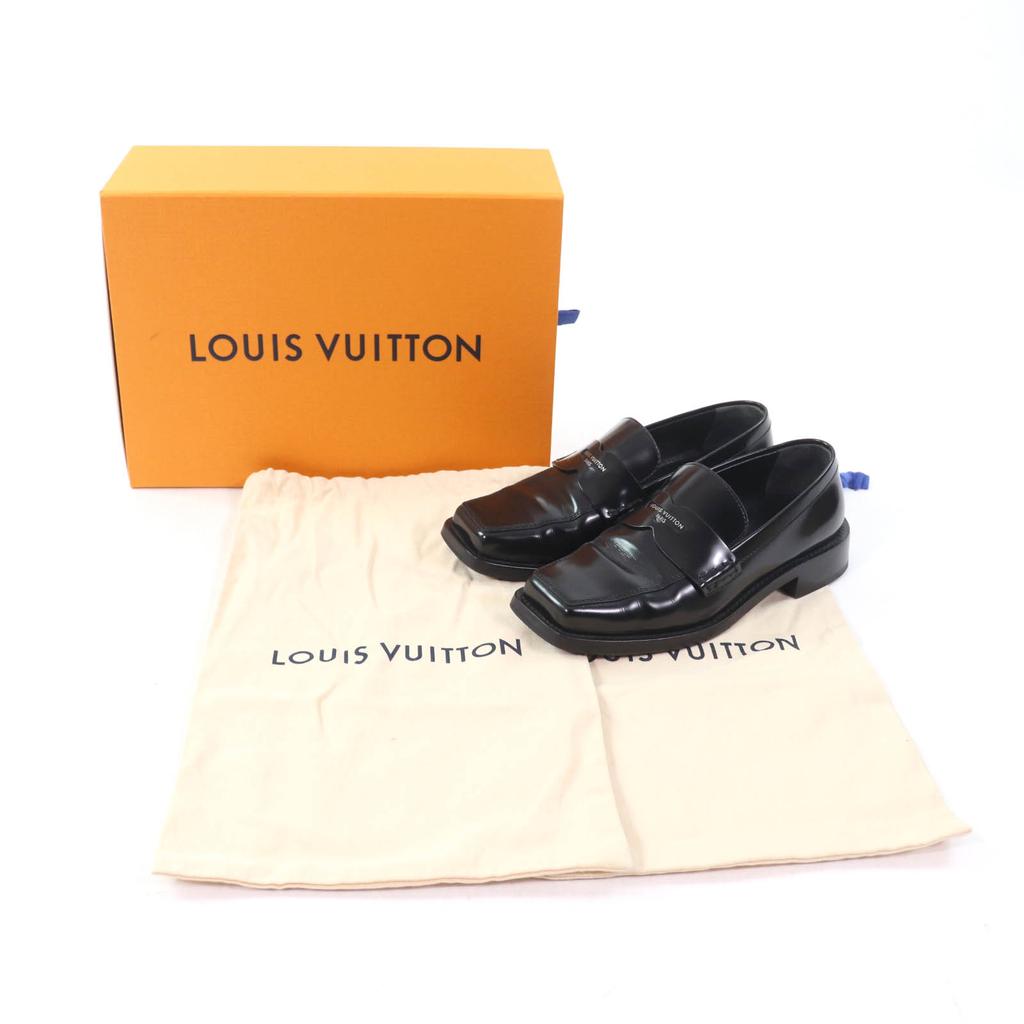 Louis Vuitton Лоферы Квадратный носок кожаные пенни-лоферы с логотипом кожа 35.5 Б/у