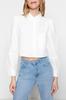 Women's Fashion New Shirt Lilac Crop Woven Shirt