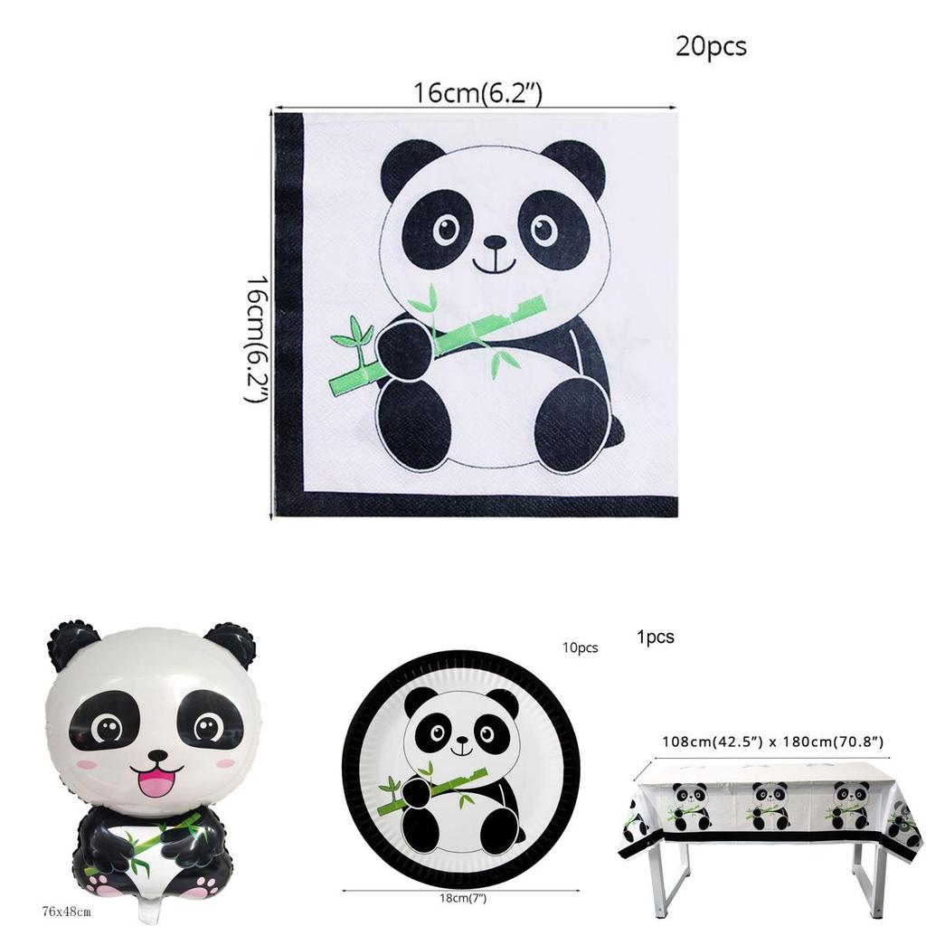 Очаровательные принадлежности для вечеринки с животными пандами, посуда, декор для детских празднований дня рождения