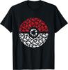 Pokemon Unisex Adult Pikachu Pokeball Pattern T-Shirt Fashion Casual Shirt S-6XL