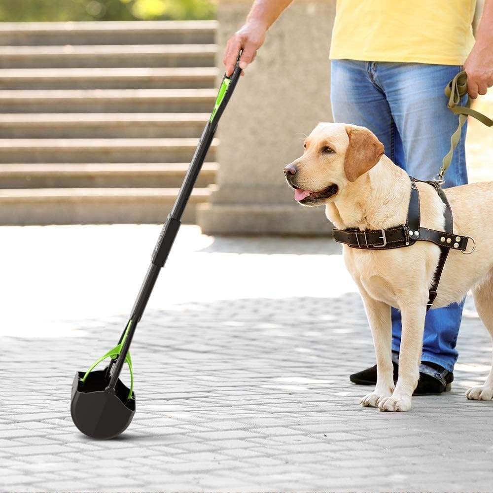 TIMINGILA Pooper Scooper 28" Long Handle Portable Pet Poop Scooper for Large and Small Dogs,High Strength Material and Durable Spring,Great for