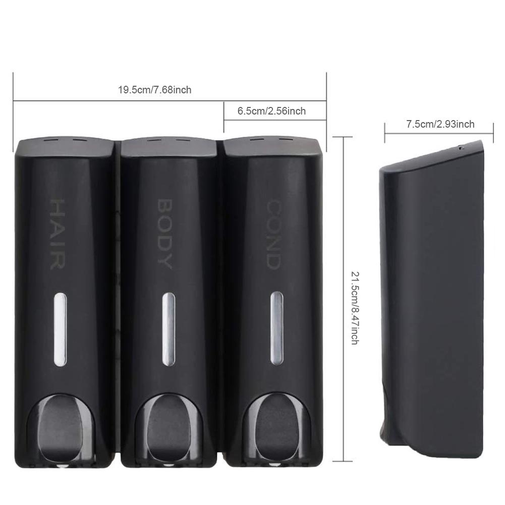 Тройной диспенсер для геля для душа, шампуня, 350 мл, термостойкий, настенный, большой емкости, для ванных принадлежностей