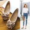 Fashion Classic Bowknot Shoes Women Flower Appliques Moccasines Femmes Faux Suede Ballets Flats Woman Slip On Single Shoes Daily Loafers