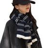 Winter All Match Scarf Fashionable and High End Women's Warm Scarf Striped Outer Knitted Scarf