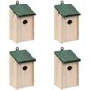VidaXL 4 Pcs Birdhouses Wood 12x12x22 Cm