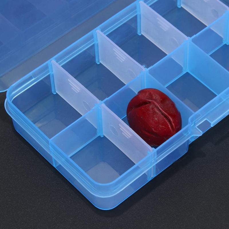 Таблетки Серьги Коробка для хранения ювелирных изделий Пластиковый футляр для ювелирных изделий 10 панелей Home Living Коробка для хранения прозрачная