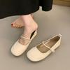 Fashion Antumn Square Toe Ballet Shoes Fashion Low Heel Mary Jane Shoes Casaul Silver Shallow Buckle Soft Sole Shoes Zapatos De Mujer