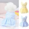 Платье принцессы для домашних животных без рукавов с v-образным вырезом из искусственного жемчуга с рюшами и многослойным подолом, милая весенне-летняя одежда для маленьких собак, щенков, товары для домашних животных