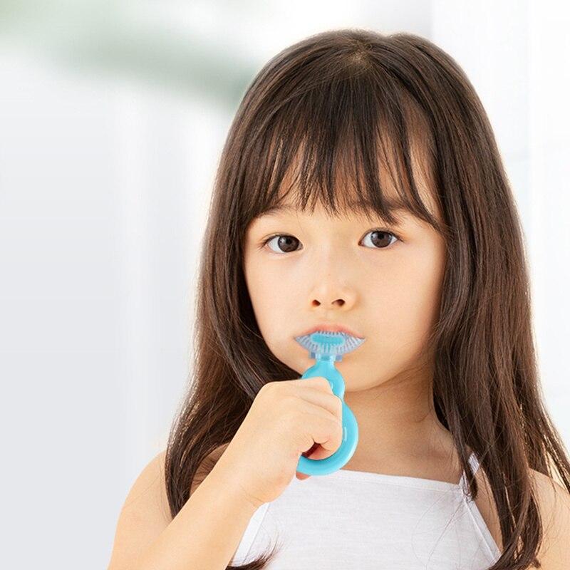 1 шт., детская зубная щетка U-образной формы, детская силиконовая зубная щетка для детей, ручная тренировочная щетка для зубов для малышей, щетка для чистки рта