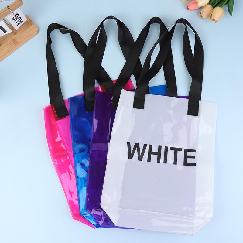 Прозрачная сумка-тоут Водонепроницаемая ПВХ сумка-желе через плечо Сумки для хранения большой вместимости Пляжная сумка для плавания