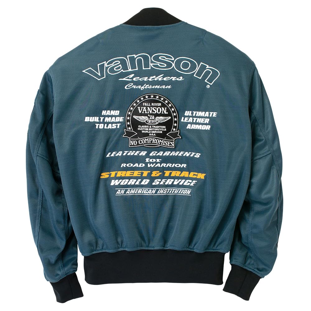 Vanson VSE25101S Mesh Military Flight Jacket Men's MA-1 (Navy/White)