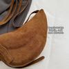 Simple Suede Leather Crossbody Bag Zipper Soft Shoulder Bag Commuting Bag Commuting