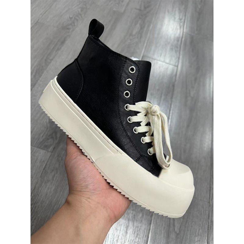 Женские ботильоны на платформе, мужские высокие кроссовки на шнуровке, на толстой подошве, с большим круглым носком, унисекс, для пары, кроссовки, увеличивающие рост
