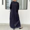 Women Korean Style Long Sleeve Solid Shirt Dress Loose Maxi Dresses Vintage Cotton Linen Robe Femme