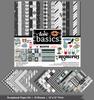 Inkdotpot Love Basics Collection Double,Sided Scrapbook Paper Kit Cardstock 12"x12" Card Making Paper Pack Of With Sticker Sheet - 16 Pages - White &