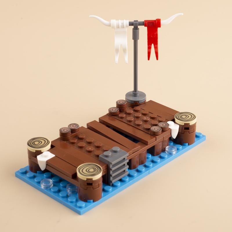 MOC Средневековые военные строительные блоки солдаты фигурки аксессуары костер палатка транспорт повозка боевой конь оружие кирпичи игрушка