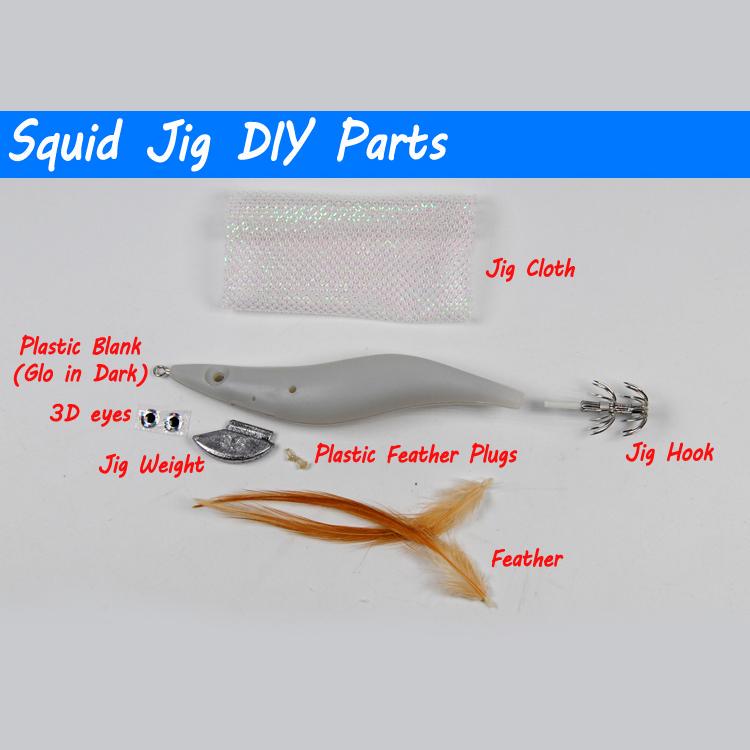 12 комплектов приспособлений для самостоятельного изготовления кальмаров, включая заготовки для глаз, крючки, ткань, кожа, перо, вес свинца 2,5 # 3,0 # 3,5 #