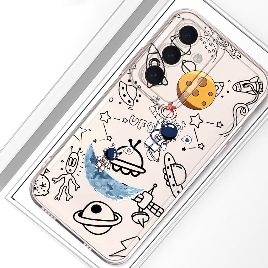 Мультяшный милый чехол-астронавт для Samsung Galaxy A34 A35 A14 A16 A56 A50 A54 A15 A55 A23 A36 A13 A33 A52 A25 A51 A52 A31 A26 A24